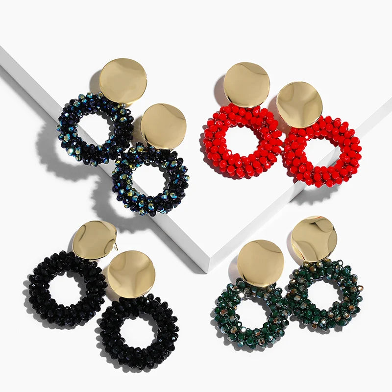ASJEWELRY Lott Oorbellen Handmade Colorful Crystal Beads Earrings for Women Brincos Boho Beaded Earrings 2312 Ersp46