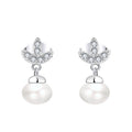 Drop Ship New Earrings Accessories S925 Sterling Silver Zircon Pearl Earrings Ladies Fashion Personality Jewelry