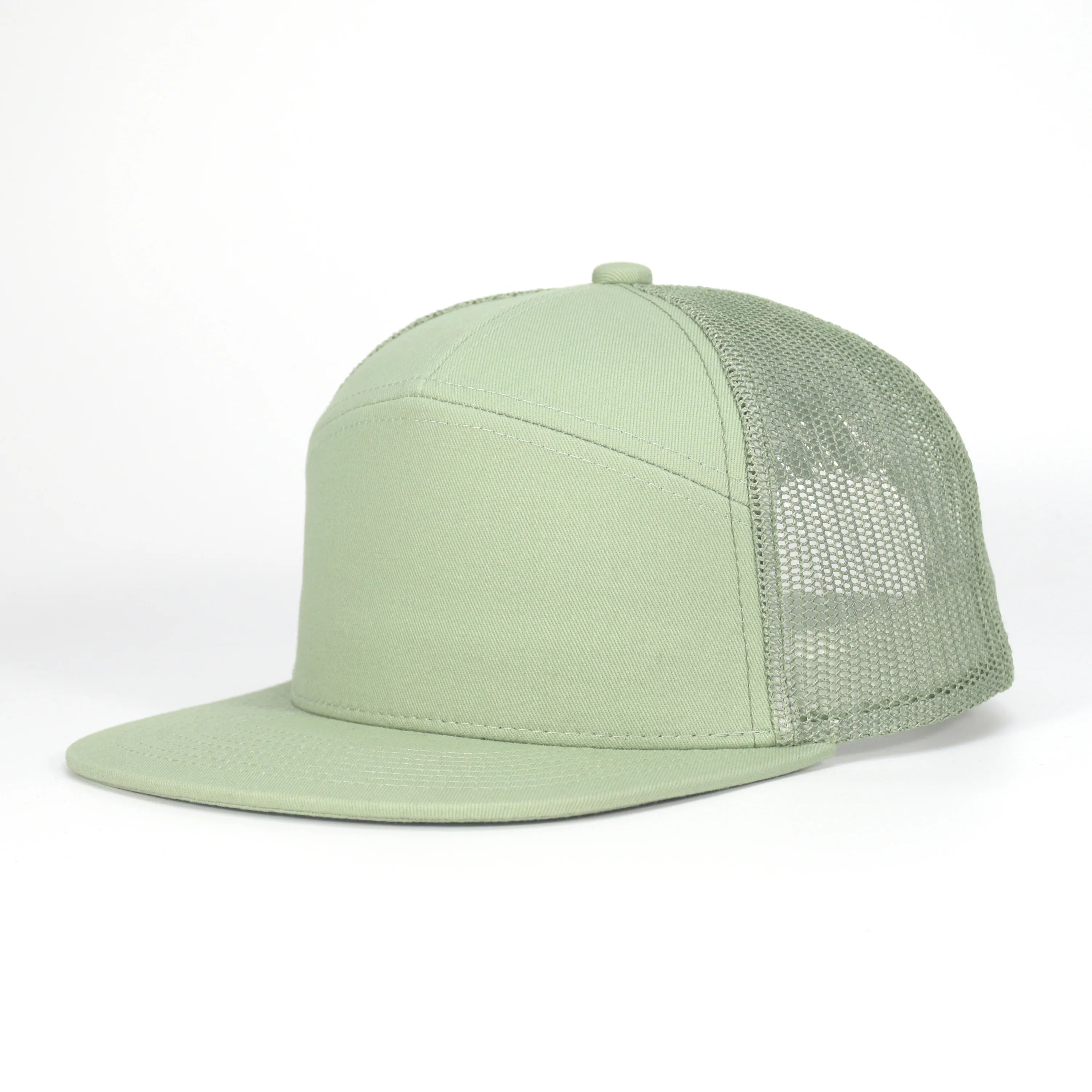 Custom Logo Classic Waterproof Terry Mesh Sports Baseball Cap 7 Panel Flat-brimmed Hip-hop Trucker Hat Unisex
