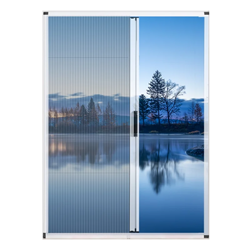 Modern Design Easy-to-Install Plisse Mosquito Pleated Folding Screen Door with Aluminum Profile Fly Mesh Doors
