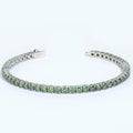 Wholesale 925 Silver Round Shape Green Color Mossanite Diamond Tennis Bracelet Fashion Jewelry for Party for Wedding