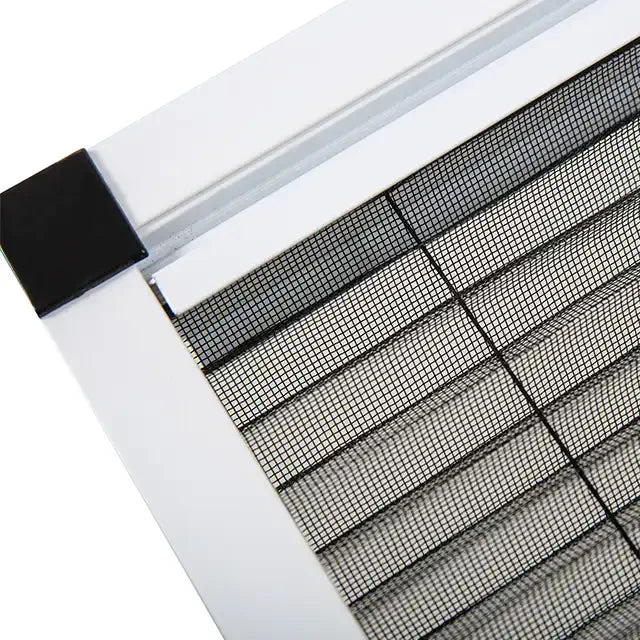 Modern Design Aluminium Alloy Frame Polyester Pleated Mesh Anti-Mosquito System Horizontal Retractable Folding Insect Window
