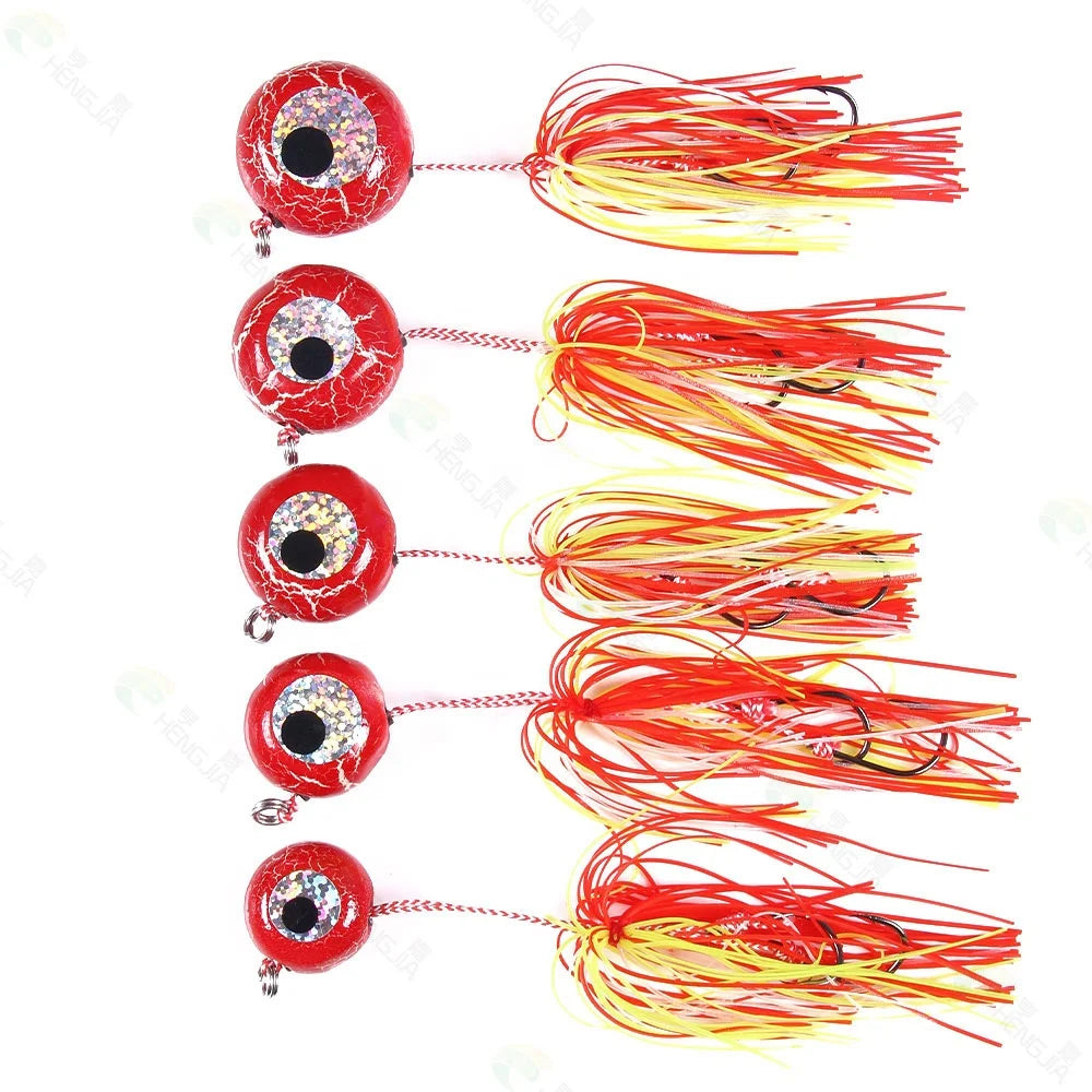 20g/40g/60g/80g/100g/120g Rubber Jig Lead Head Skirts Fishing Lures