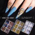 6 Grids Mixed Rhinestone Sets Flat Back Bling Bling Nail Art Rhinestone for Nail Decoration