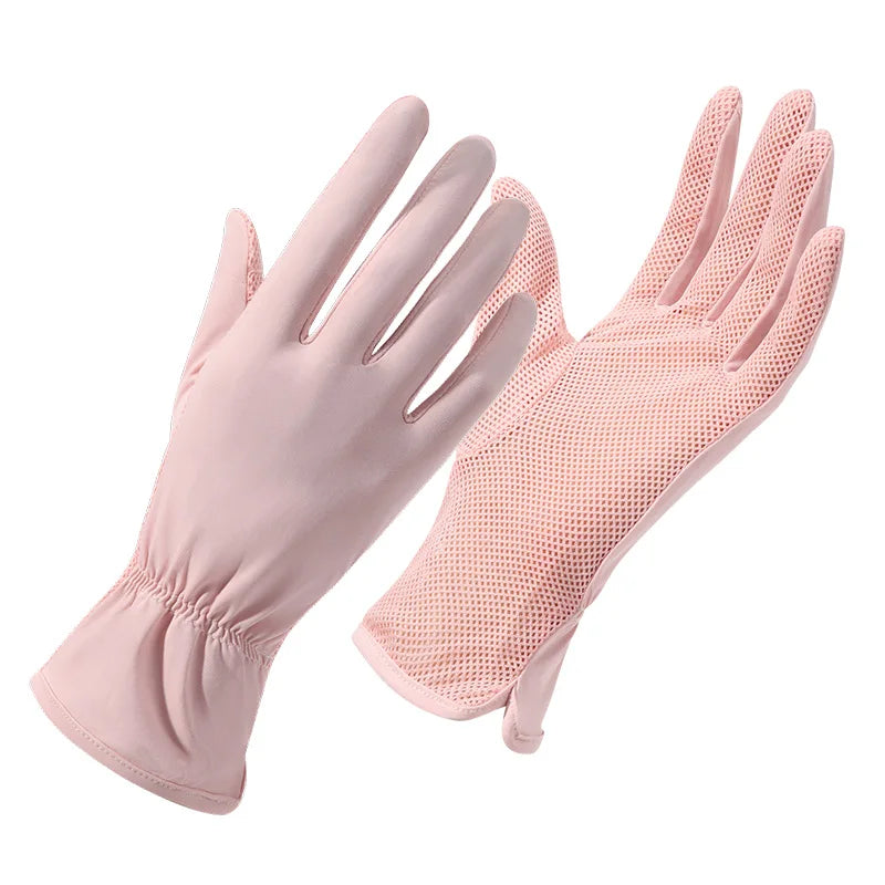 Custom logo Women Cool Quick Dry Sun protection Ice Silk Summer Gloves