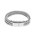 Men's Classic Stainless Steel Bracelet with Braided Chain and Magnetic Buckle Fashionable Hip Hop Style for Weddings (KSS398)