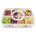 Removable Airtight PP Snack Box Container Clear Organizer Lid Handle Fruit Snack Candy Nuts 8 Pack Divided Portable Serving Tray
