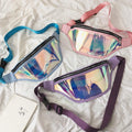 2026 Wholesale Hot Selling Holographic Laser Waist Bag Clear Bum Bag Reflective Transparent PVC Fanny Pack for Women