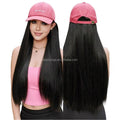 baseball cap Hair Wig 26inch Straight Synthetic Wigs Pink peaked cap Wigs Suitable for outdoor wear by European American women MegaBDM