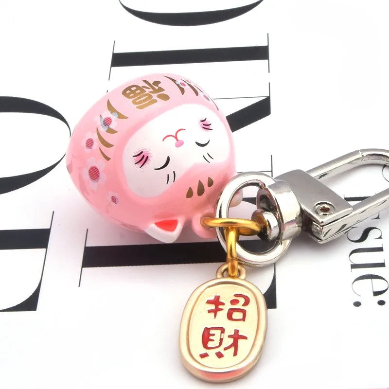 Creative Fashion Lucky Cat Transparent Floating Bottle Keychain Female Cute Metal Keychain for Women Bag