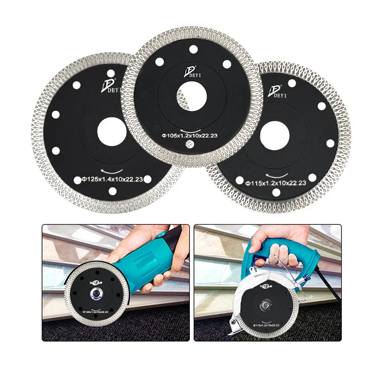 DEYI Tile Cutter Diamond Saw Blade DEYI Ceramic for Tile Marble Customized disco Diamantado 115mm 10 Industrial HOT Press 144