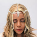 Fashion Rhinestone Head Chain Elegant Forehead Multi-layer Hair Decoration Ethnic Style Forehead Chain