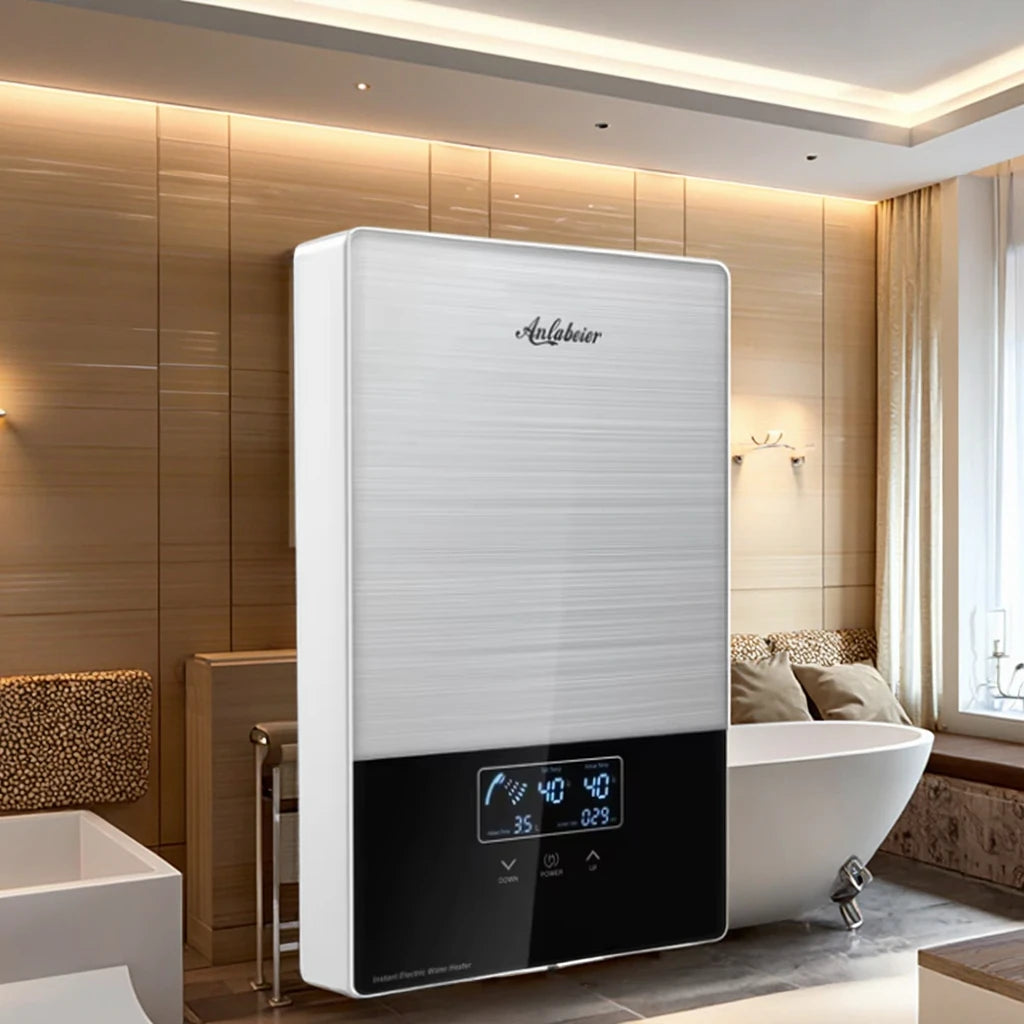 Portable 220V Thermostat Instant Tankless Electric Water Heater Plastic Wall-Mounted IPx4 Waterproof Household Use Hotels
