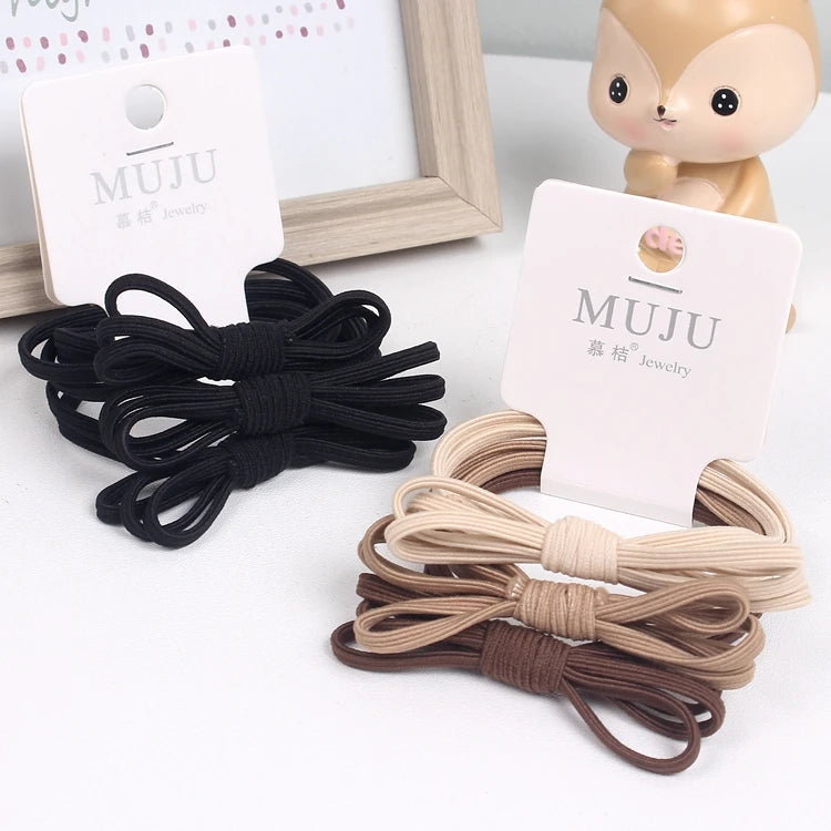 MUJU 3-Piece Set of Spandex Elastic Hair Ties & Butterfly Hair Rope Cards-Fashion Hair Accessories for Women