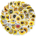50Pcs Cute Sunflowers Yellow Plants Die Cut Sticker for Girl Paper Decoration Waterproof Bottle Vsco Stickers