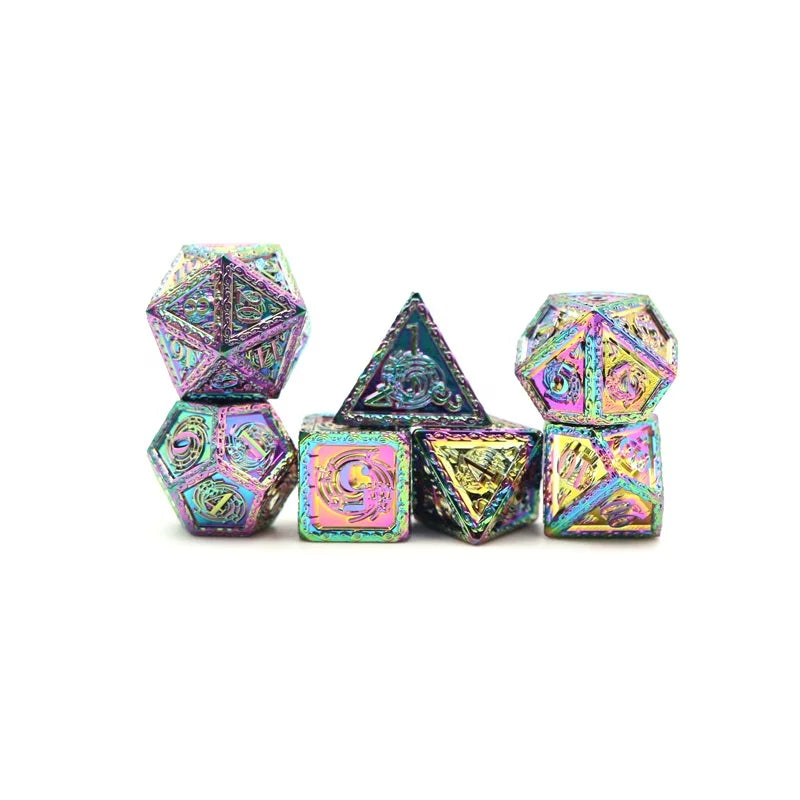 Custom 16mm Polyhedral RPG Metal Dice Set DND Usage Made From Zinc Alloy
