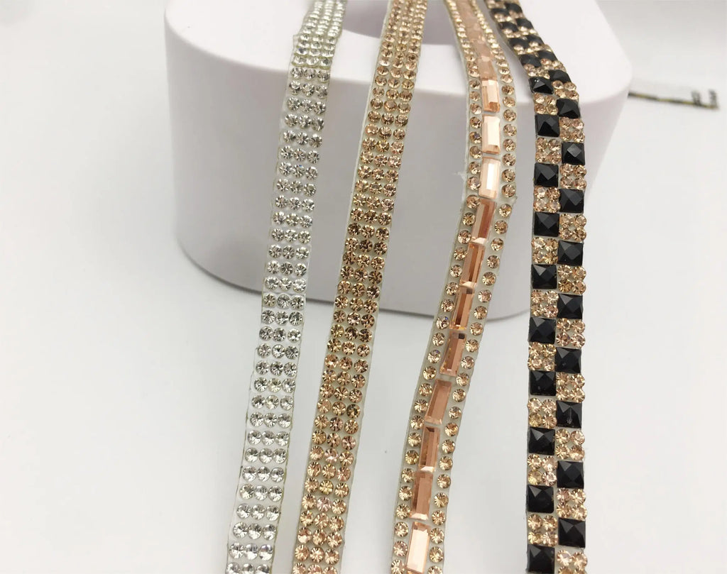 SINRONG Self-adhesive Rhinestones Rhinestonesrhinestones for Shoe Diamond Ribbon Trim Sheet for Crafts Decoration