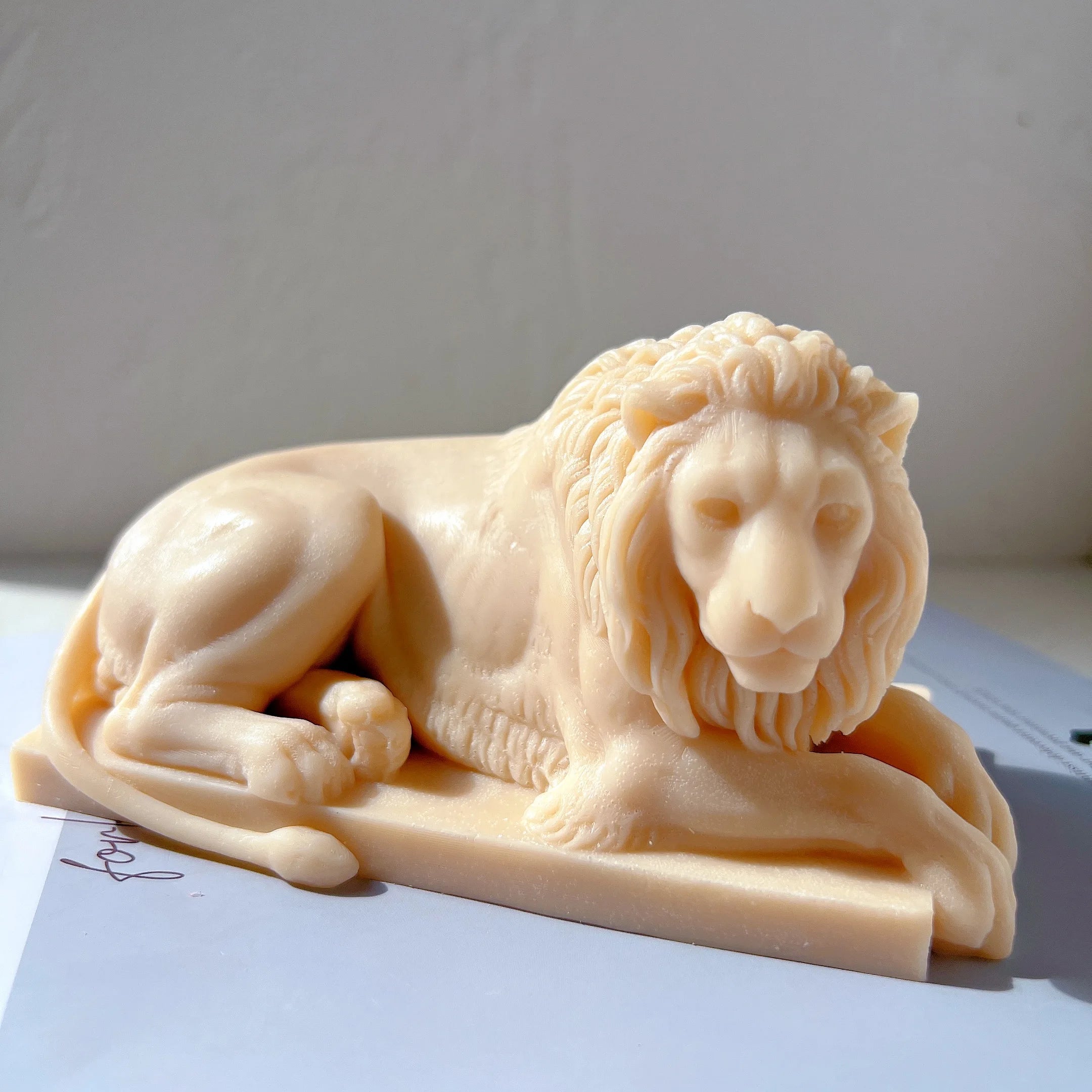 Figure Minimalist Desk Decor 3D Charm Animal Sculpture Silicone Mould Lions Statue Silicone Candle Mold