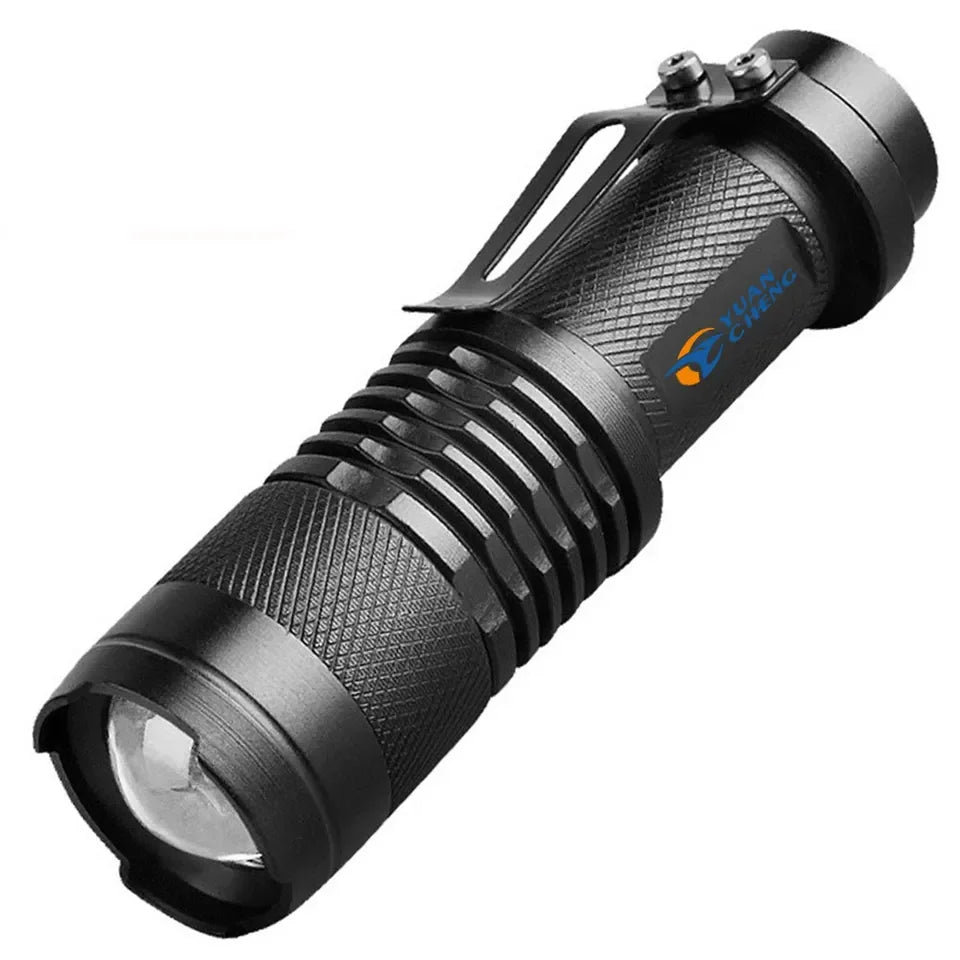Customizable Mini Pocket LED Flashlight Telescopic Zoom IP44 Waterproof Adjustable Focus 35-100 Lumens Portable Aluminum Alloy