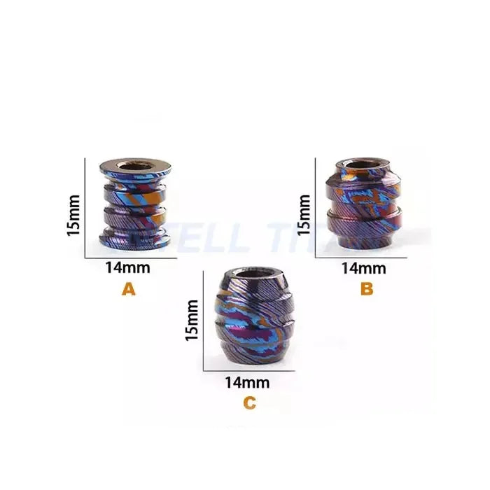 Paracord Bead Mokuti Timascus Beads for Men Gift Titanium EDC Lanyard Bead