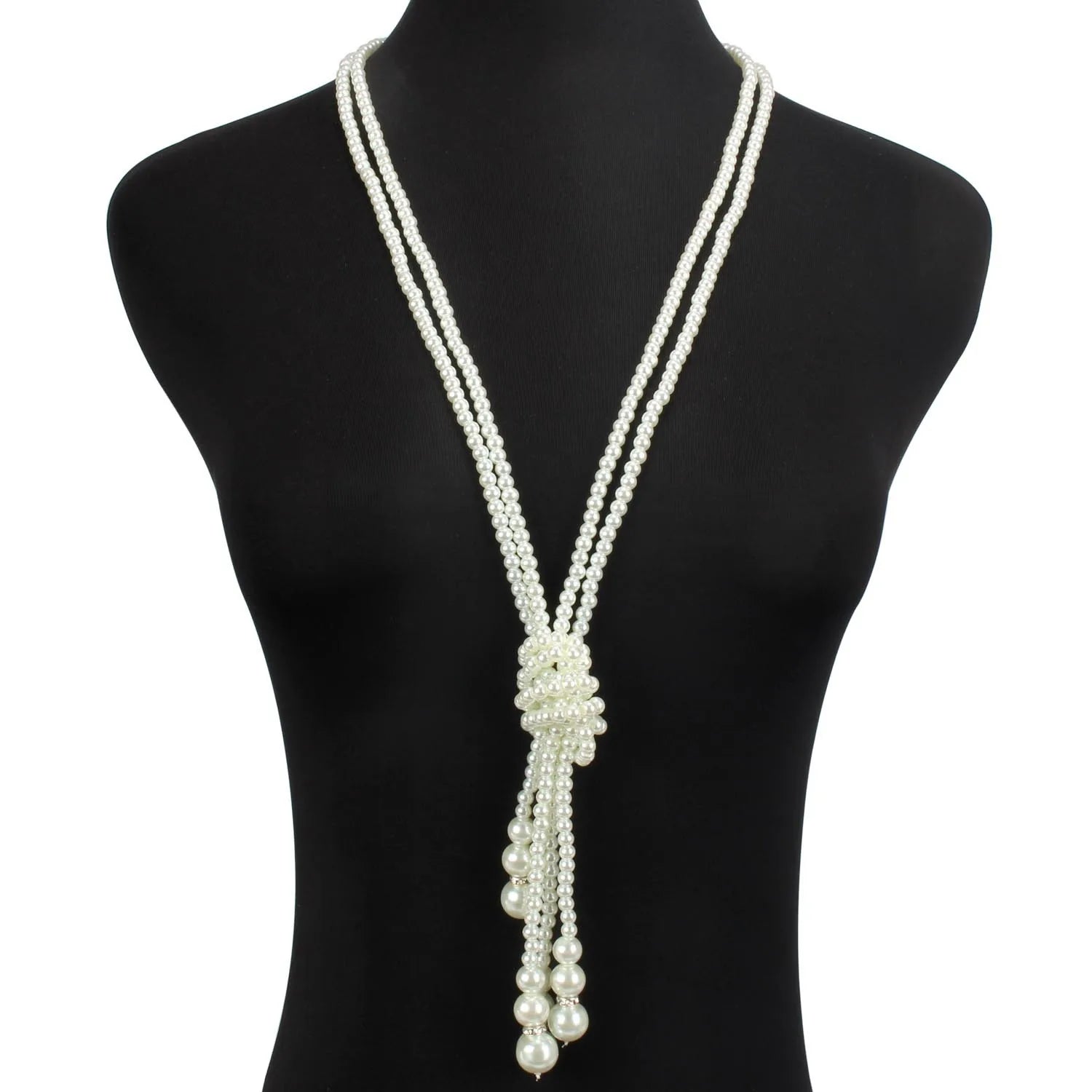 Fashion Vintage 1920s Jewelry Long Layered Beaded Pearl Necklace for Women