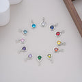 Fine 925 Sterling Silver Hollow Birthstone Pendant Zircon Charms for Jewelry Necklace Bracelet Making