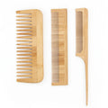 Professional 3PCS Hot Selling Natural Rat Tail Comb Wide Tooth Comb Eco-friendly Wooden Bamboo Hair Comb Set