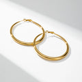 YF3638 Minimalist Exaggerate Waterproof 18K Gold Plated Stainless Steel Large Earrings Chunky Geometric Hollow Hoop Earring
