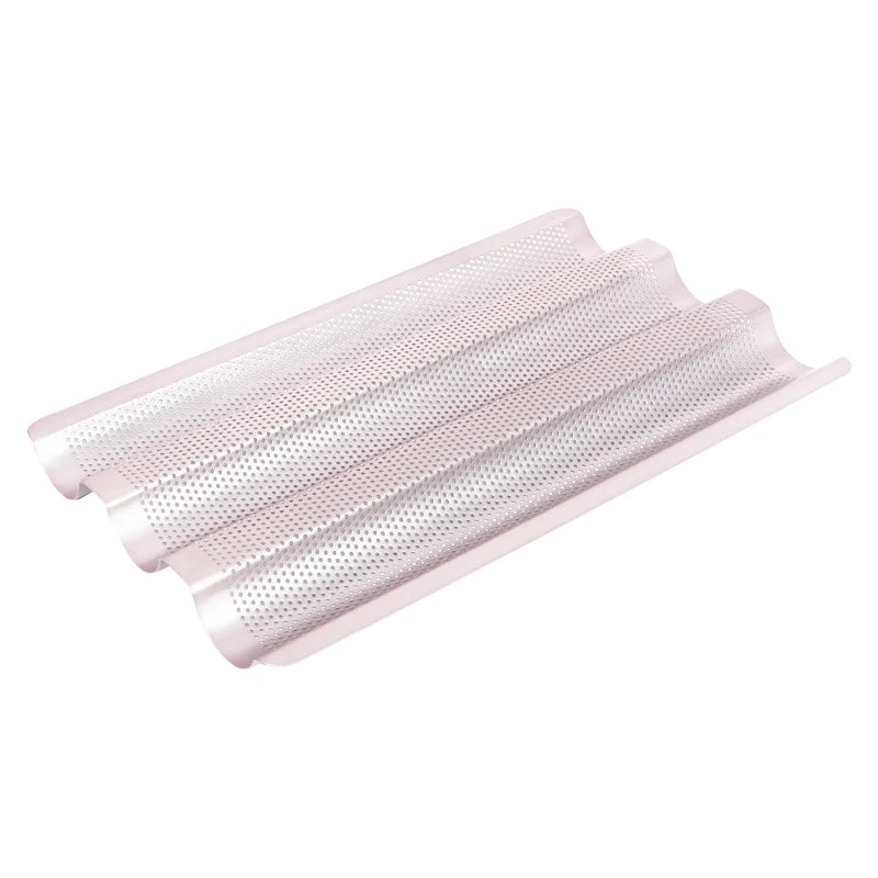 CHEFMADE WK9026 Carbon Steel Bakeware Heat-resistant Nonstick Perforated French Loaf Bread Baguette Tray Pan for Oven Baking