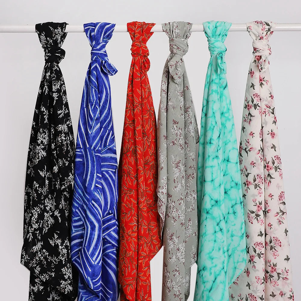 Wholesale New Women Chiffon Hijab Casual Floral Printed Polyester Scarf Woven Muslim Style Scarf