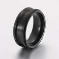 OAHLAN Fashion Jewelry 4/6/8mm Single Grooved Black Plated Tungsten Carbide Ring Blank for Wedding Jewelry Making