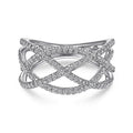 CAOSHI Custom Women's Thorn Crossing Design Full Paved Imitated Moissanite Ring for Hip Hop Party Silver Plated Rings for Women