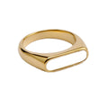 SSeesy OEM ODM Factory Wholesale Simple Design Stainless Steel PVD 18k Gold Plated Waterproof Hypoallergenic Shell Ring for Gift MegaBDM