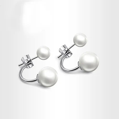 New Hot Fashion 925 Sterling Silver Pearl Earrings for Women Girls Gift Fashion Statement Jewelry 2021