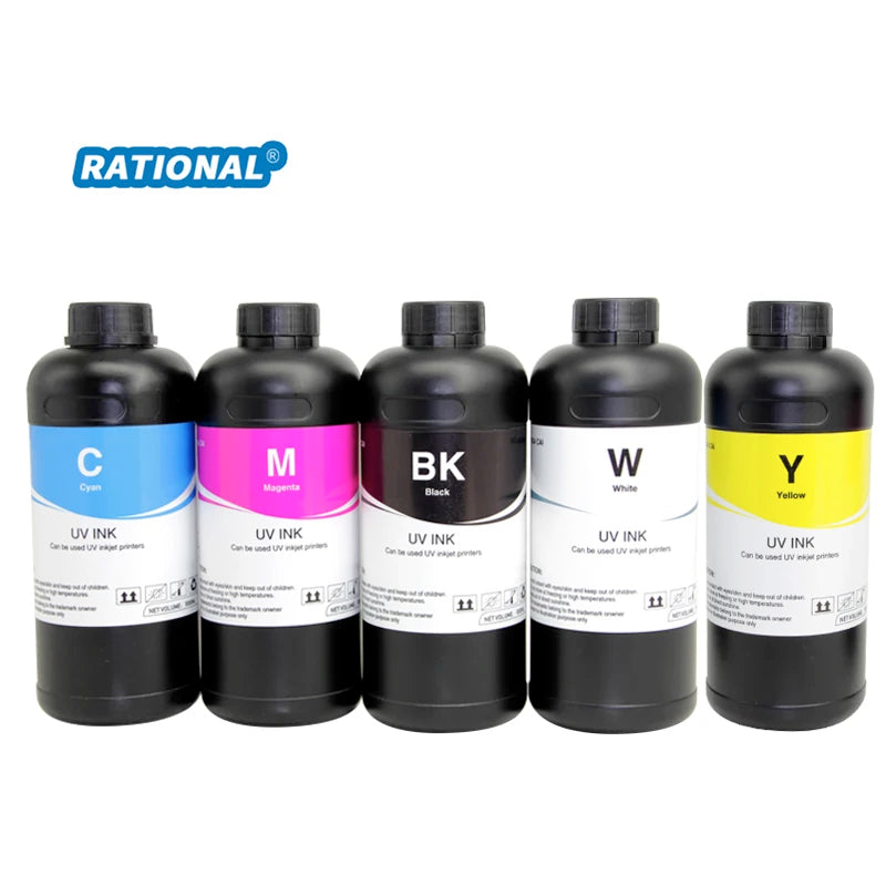 HUACAI 6 Colors UV Ink Soft Hard UV Print Ink Price for Printer for Epson 1390 TX800 L800 Printing on PVC and Glass Sheet