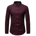 2023 New Men's Casual Striped Long-sleeved Shirt Trend Fashion Business Youth Shirt Men