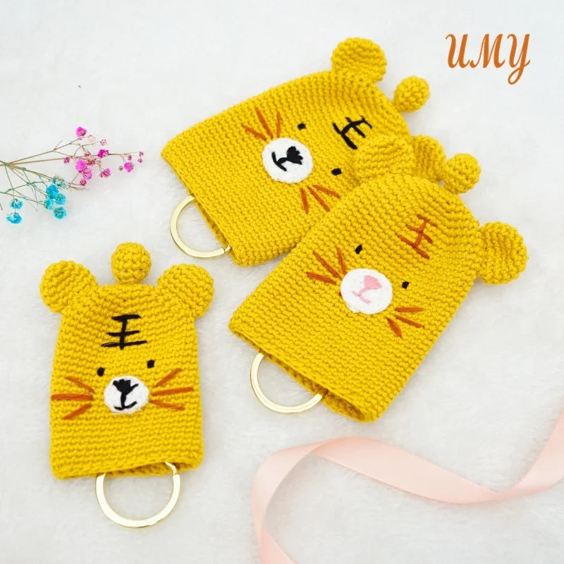 New Hotel Home Customized Bag Plush Toy Crochet Key Ring Chain Card Holder Gift Pouch Shell Purse Motorcycle Car Key Case