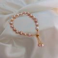 Wholesale Fashion Pink White Baroque Freshwater Pearl Beaded Adjustable Friendship Bracelets for Women Girls Gift