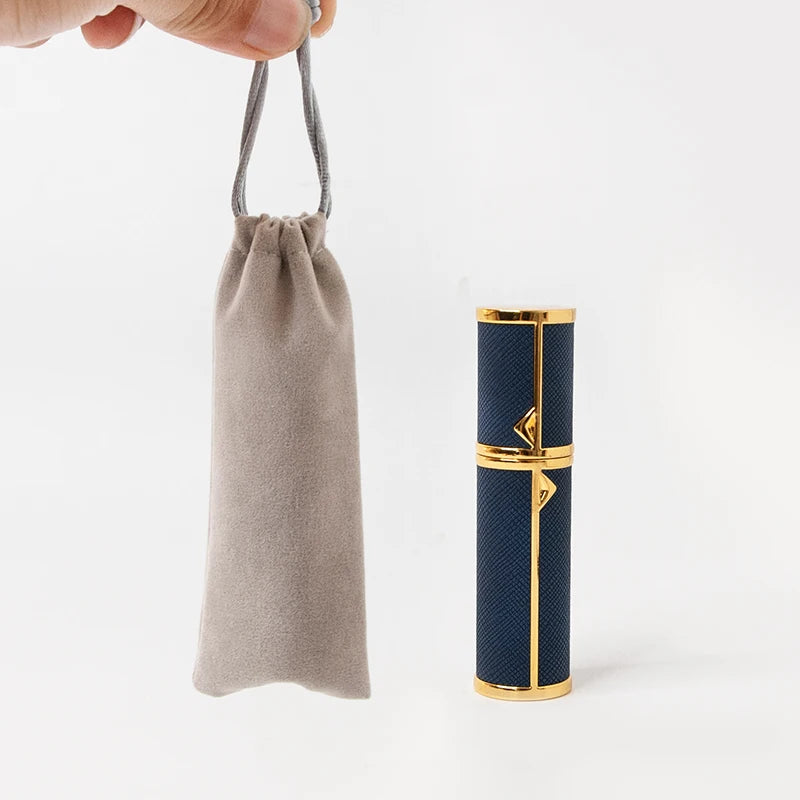 Custom Zinc Alloyed Leather Cover Luxury Glass 5ml 10ml Travel Perfume Spray Bottle with Atomizer