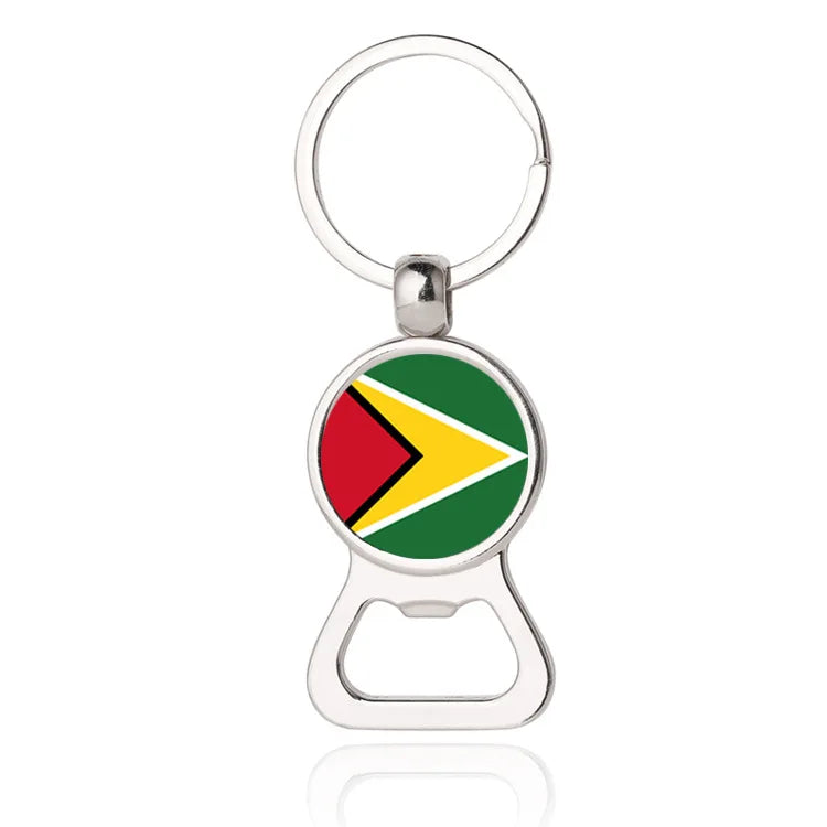High Quality Gift Souvenir Key Chain and Custom National Flag  Keychain Bottle Opener