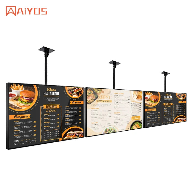 32 43 49 55 Inch Super Thin Restaurant Wall Mount Digital Signage Android Lcd Advertising Display Screen Digital Menu Board
