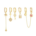 New Fashion Jewelry Zircon Heart Earrings Set 18K Gold Plated Brass Earrings Personalized Exquisite Earrings Set for Women