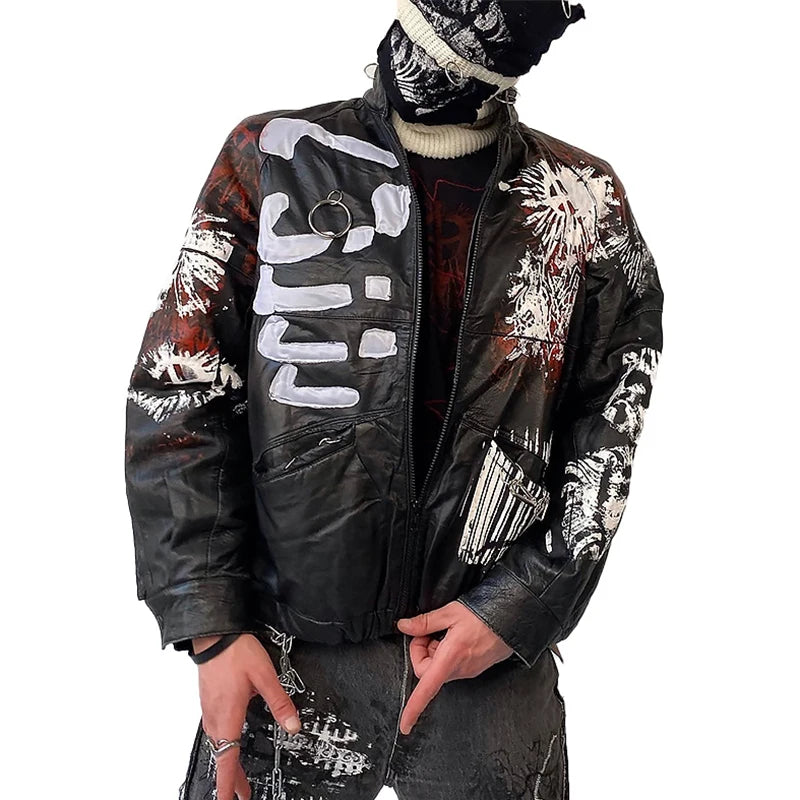 Custom Embroidery Print Letterman Jackets Leather Men's Streetwear Jackets