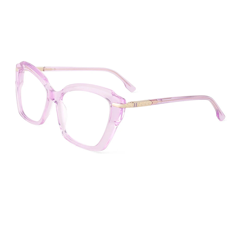 Manufacturer Customer Logo Prescription Lady Premium Eye Glass Sheet for Glasses Acetate Combine Metal Frames