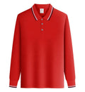 Men's Long Sleeve for Polo Shirts Custom Logo Printed Breathable Polyester Solid Color Plain Dyed with Embroidery Knitted Fabric