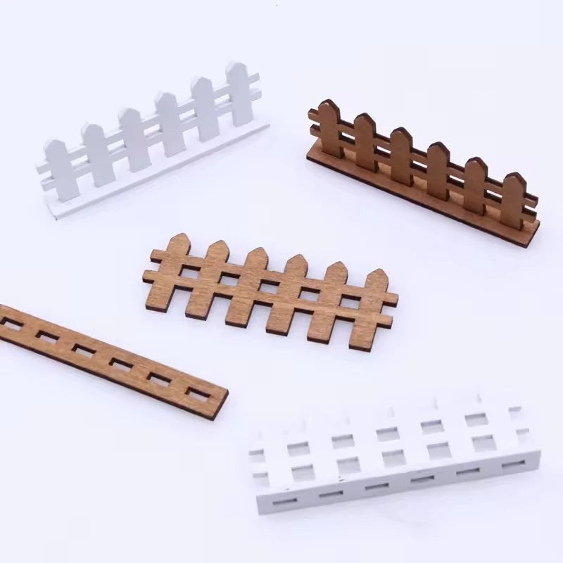 Dollhouse Accessories Garden Fence Fairy Elf Dwarf Miniature Garden Wooden Fence Doll House Decorations