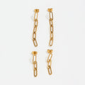 Waterproof & Tarnish Free 18k Pvd Gold Plated Basic Link Chain Stainless Steel  Dangle Earring