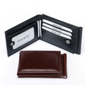 Factory New Arrival Mens Genuine Leather Metal Money Clip Designer Card Holder Clutch Wallet Purse Wholesale