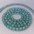 Hip Hop Hot Sell Factory Direct Sell Sterling Silver 925 White Gold 6.5mm Blue Moissanite Tennis Chain