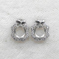 Sterling Silver 5*6mm Semi Mount Stud Earrings Empty Frame Support Blank Setting S925 Base Without Center Stone for DIY Inlay